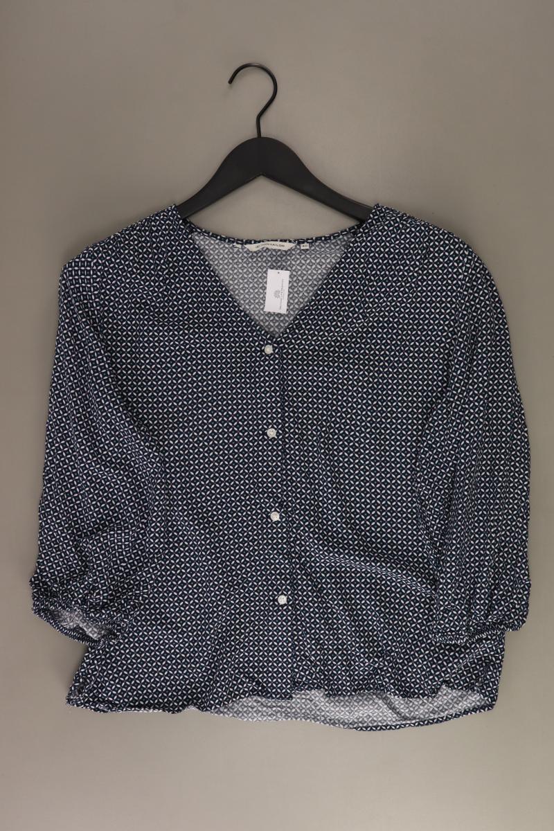 Tom Tailor Oversize-Bluse Gr. 40 geometrisches Muster neuwertig 3/4 Ärmel blau