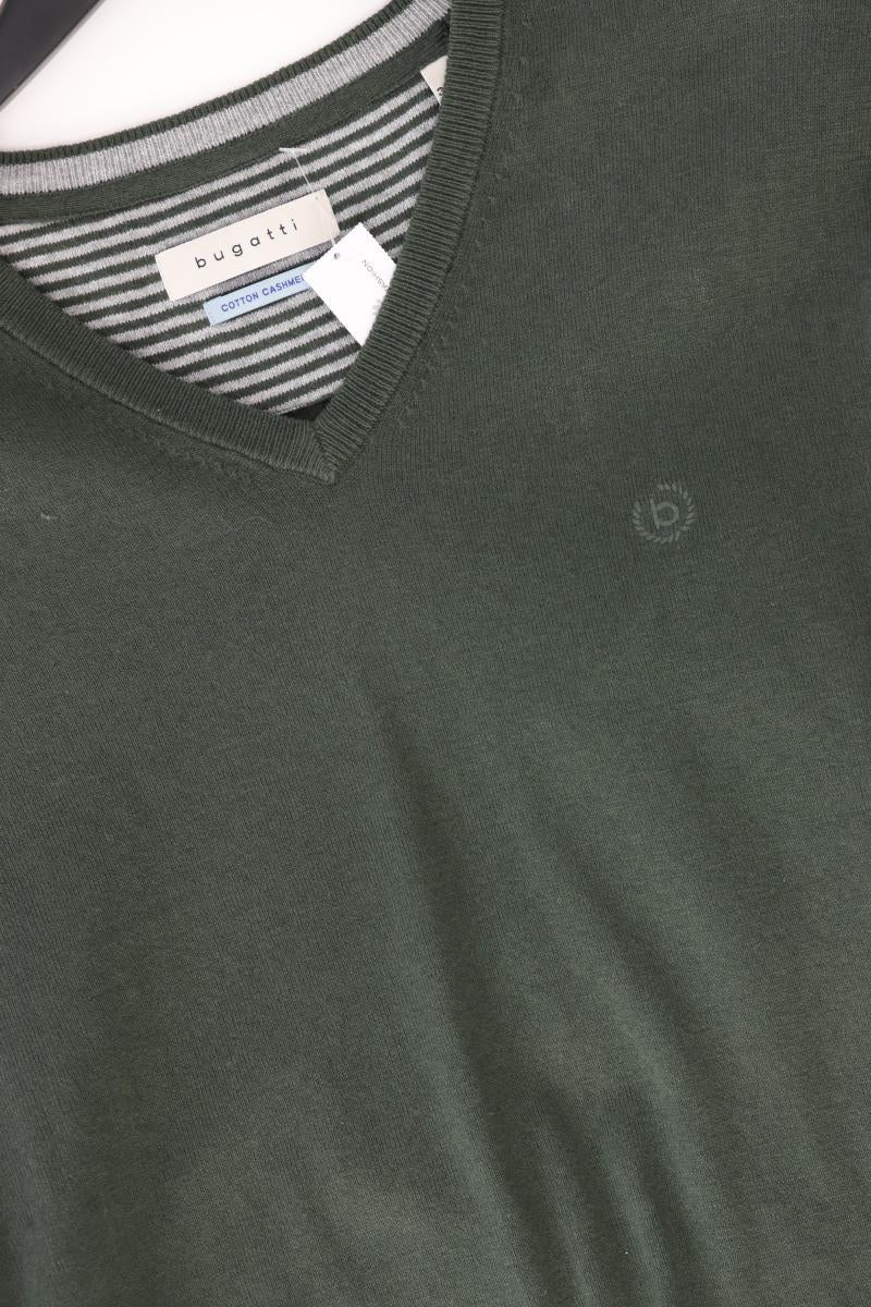 Bugatti Feinstrickpullover für Herren Gr. XXXL neuwertig olivgrün aus Baumwolle