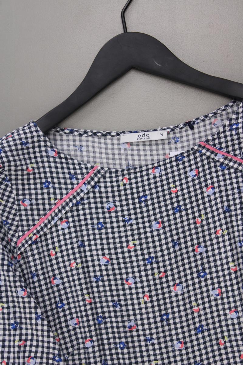 edc by Esprit Karobluse Gr. M kariert 3/4 Ärmel blau aus Viskose
