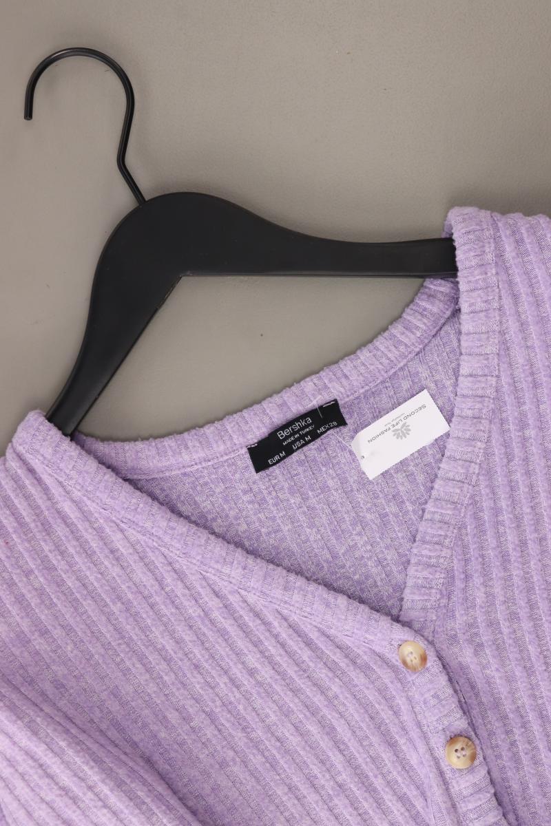 Bershka Strickjacke Gr. M Langarm lila aus Polyester