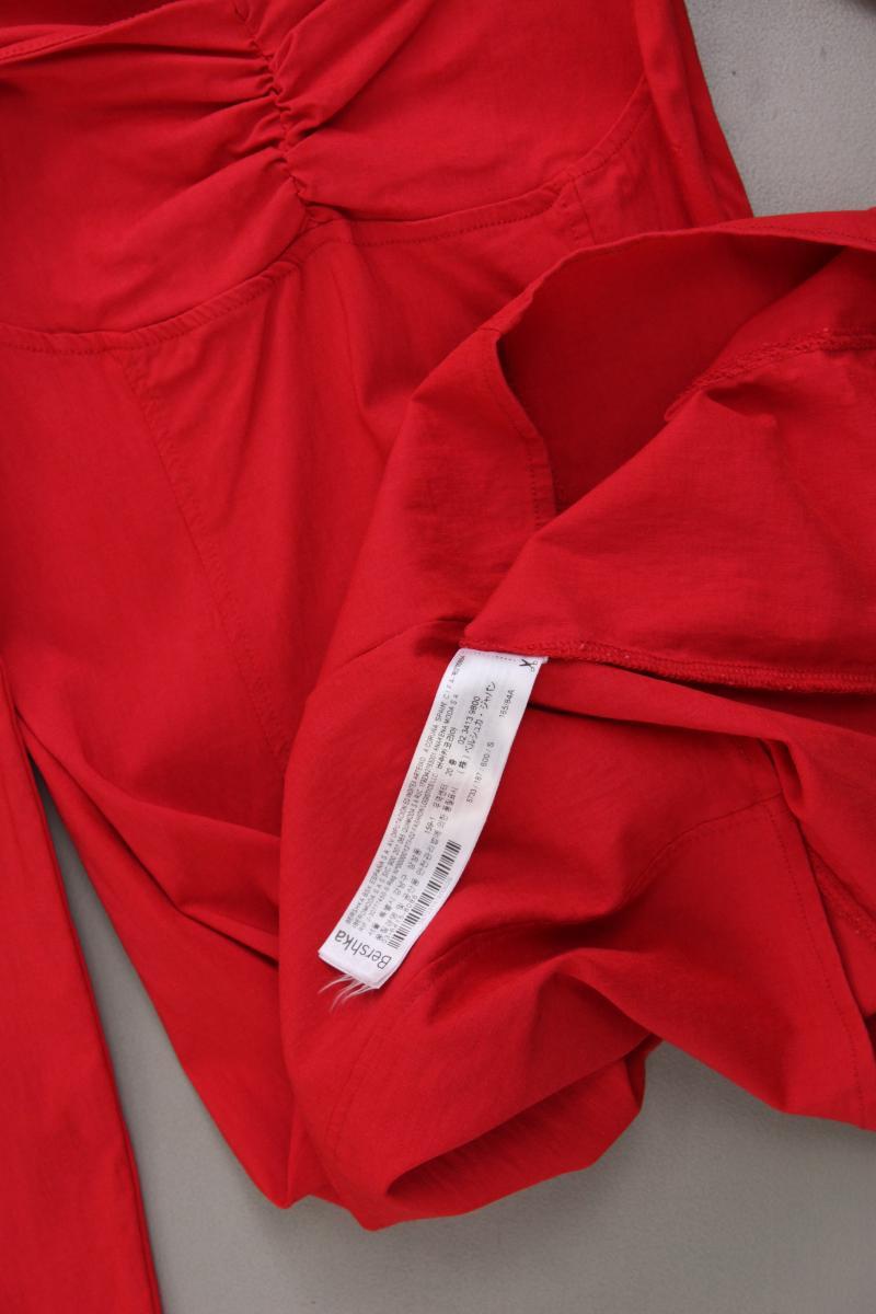Bershka Langarmkleid Gr. S rot aus Viskose