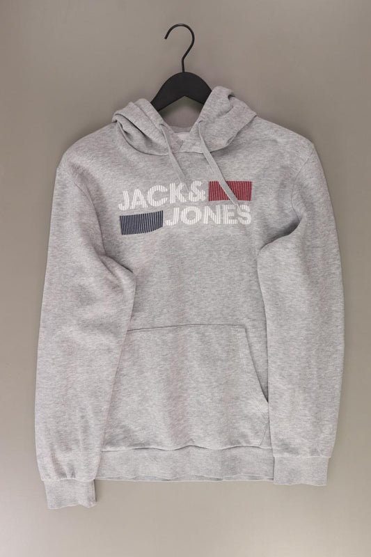 Jack & Jones Hoodie für Herren Gr. L neuwertig grau aus Baumwolle