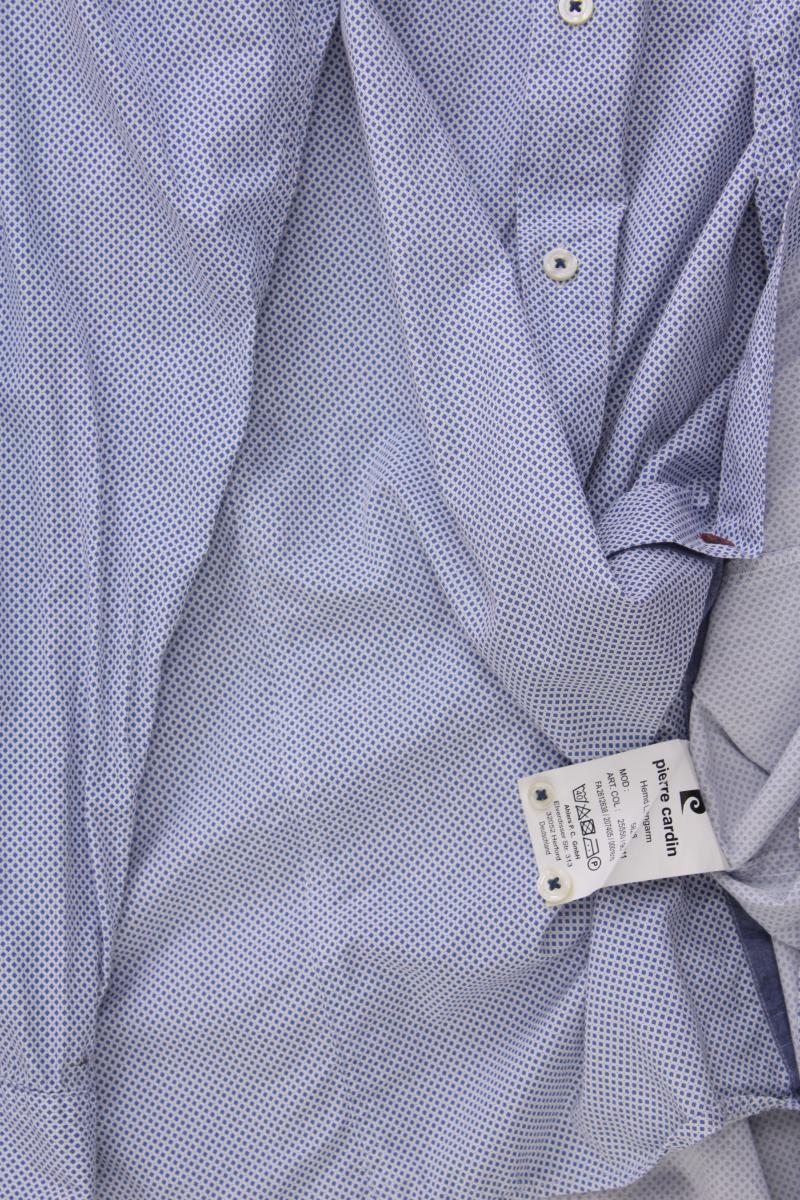 Pierre Cardin Langarmhemd für Herren Gr. XL blau aus Baumwolle