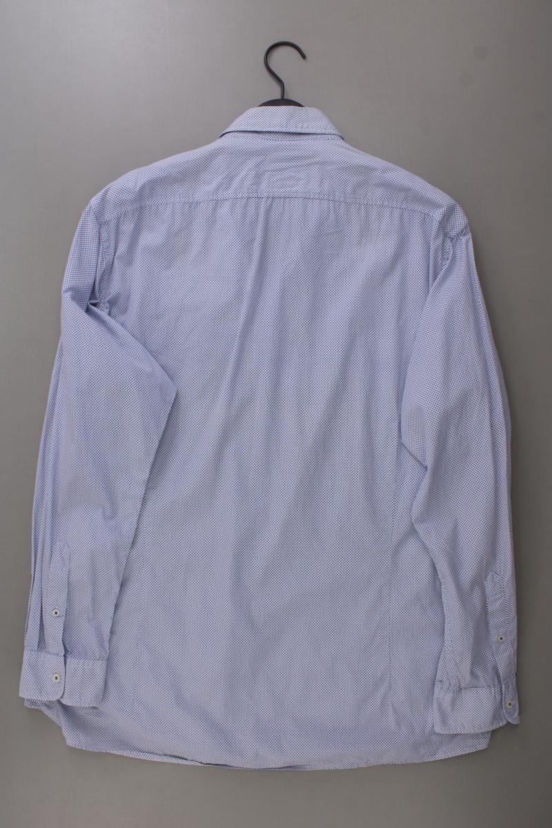 Pierre Cardin Langarmhemd für Herren Gr. XL blau aus Baumwolle