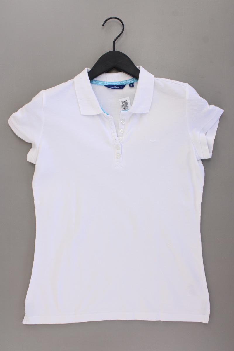 Tom Tailor Poloshirt Gr. M Kurzarm weiß aus Baumwolle