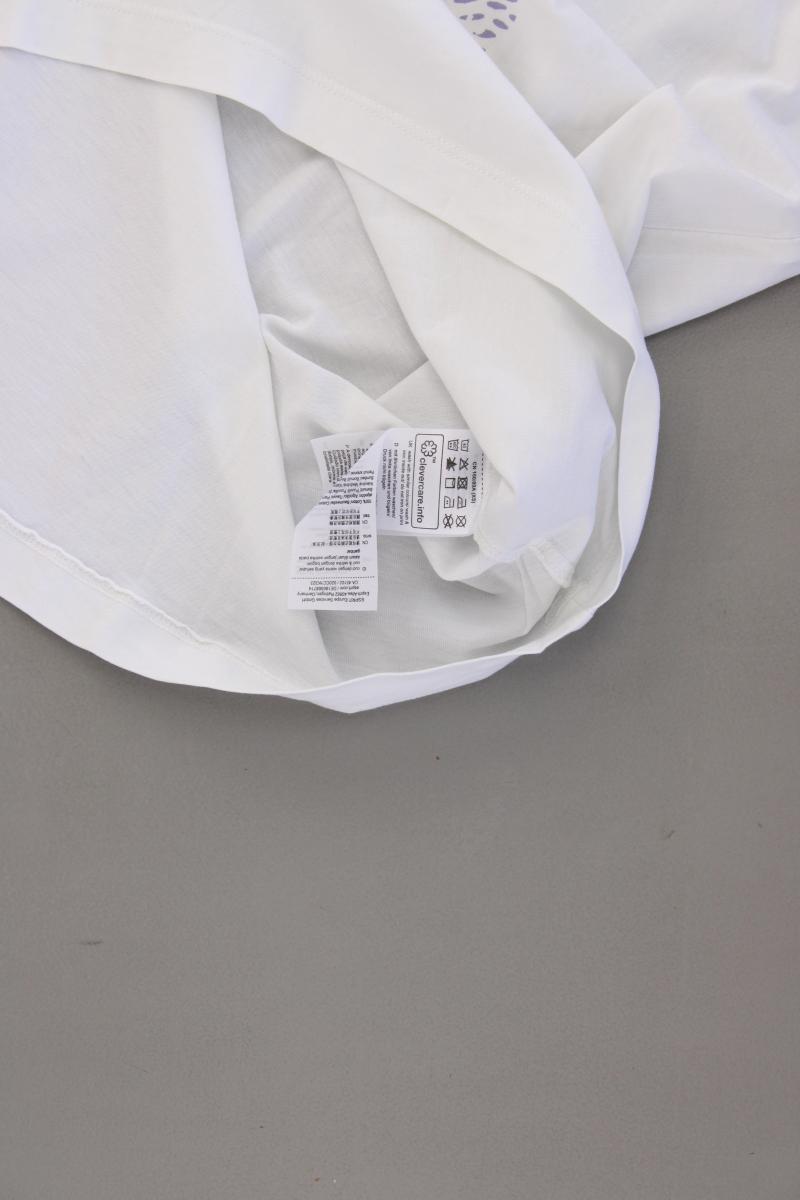 edc by Esprit Printshirt Gr. XS neuwertig Kurzarm weiß aus Baumwolle