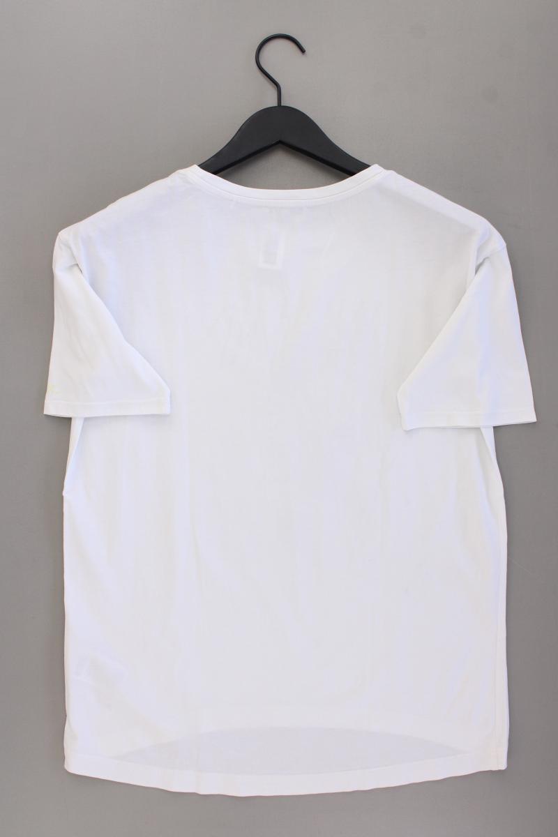 edc by Esprit Printshirt Gr. XS neuwertig Kurzarm weiß aus Baumwolle