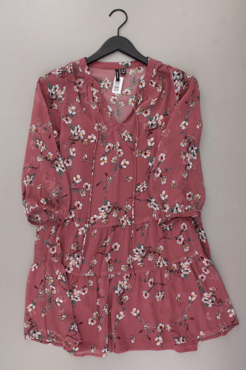 Vero Moda Chiffonkleid Gr. XS mit Blumenmuster 3/4 Ärmel rosa aus Polyester