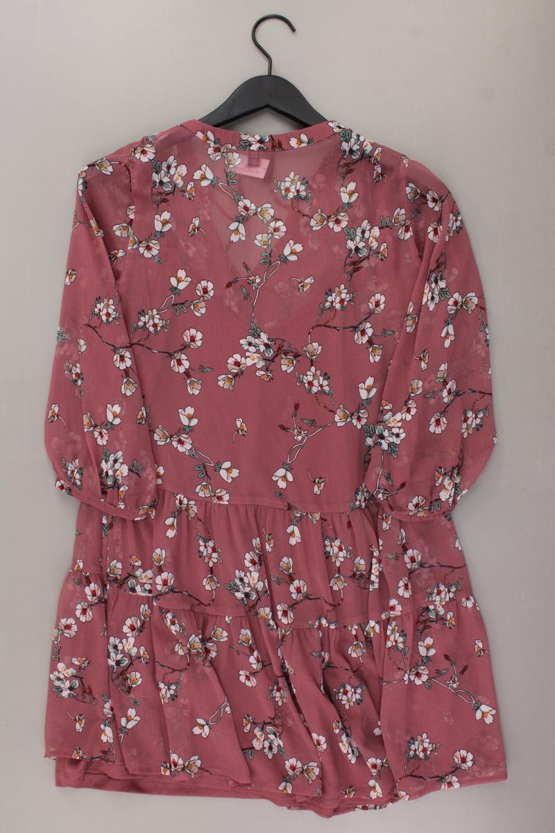 Vero Moda Chiffonkleid Gr. XS mit Blumenmuster 3/4 Ärmel rosa aus Polyester