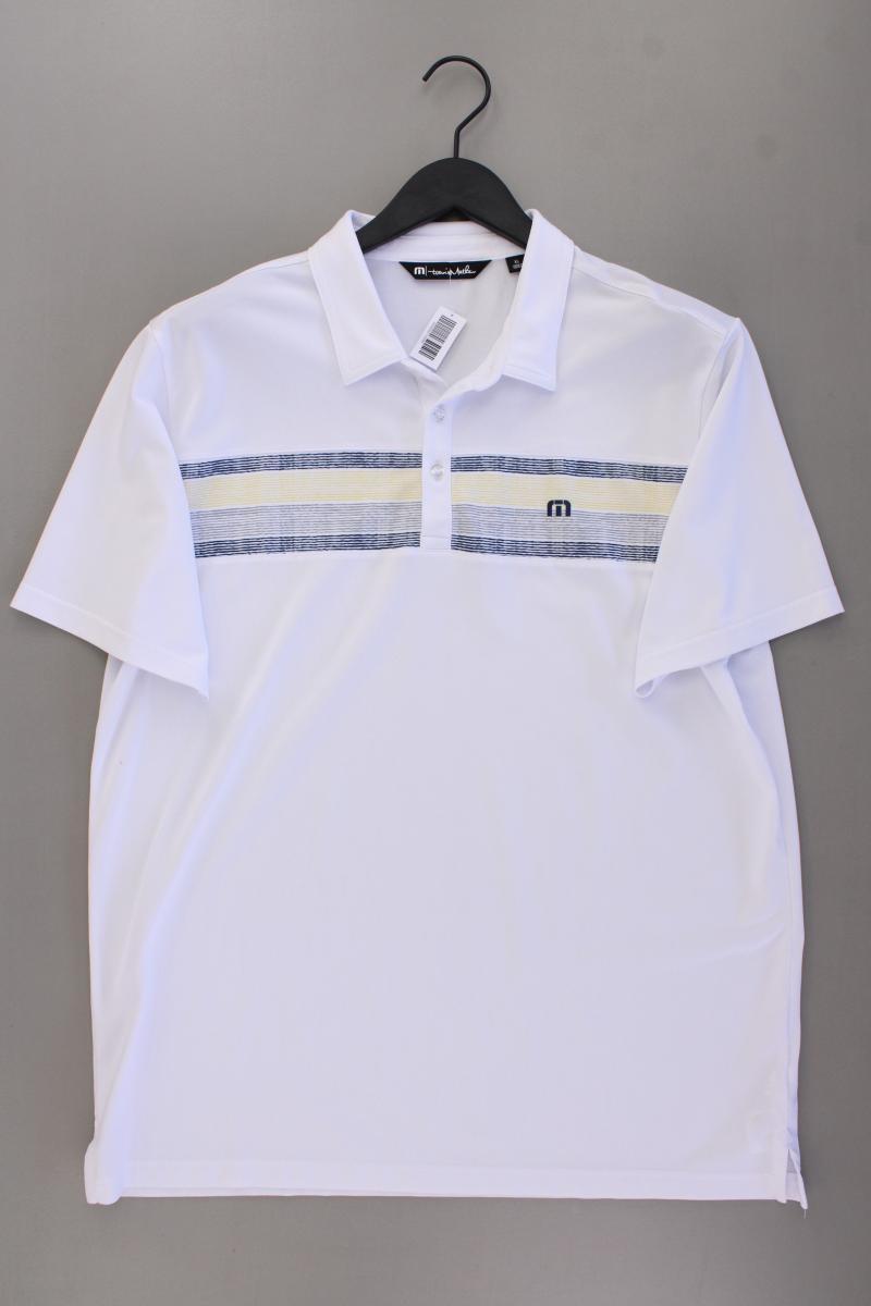 travisMathew Golfshirt für Herren Gr. XL neuwertig Kurzarm weiß aus Polyester