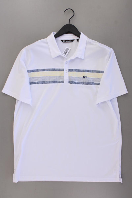 travisMathew Golfshirt für Herren Gr. XL neuwertig Kurzarm weiß aus Polyester