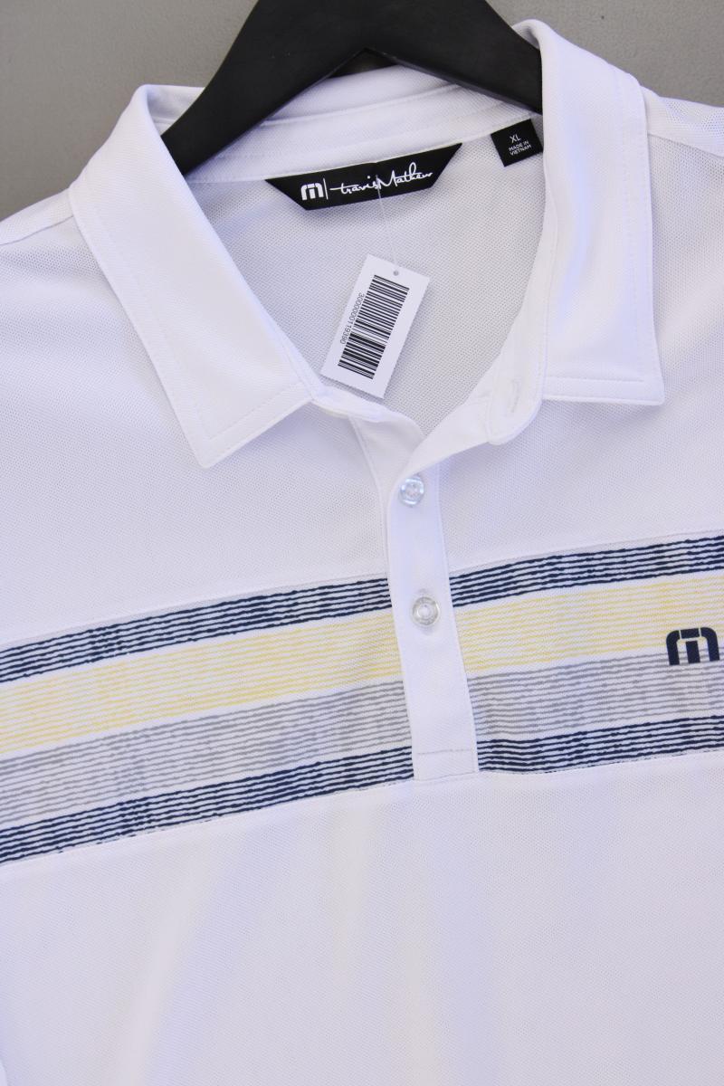 travisMathew Golfshirt für Herren Gr. XL neuwertig Kurzarm weiß aus Polyester
