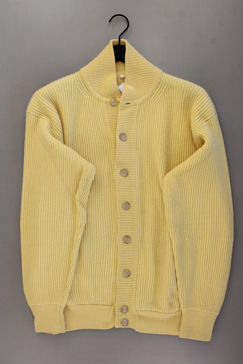 Strickjacke für Herren Gr. 52 Langarm gelb aus Kaschmir
