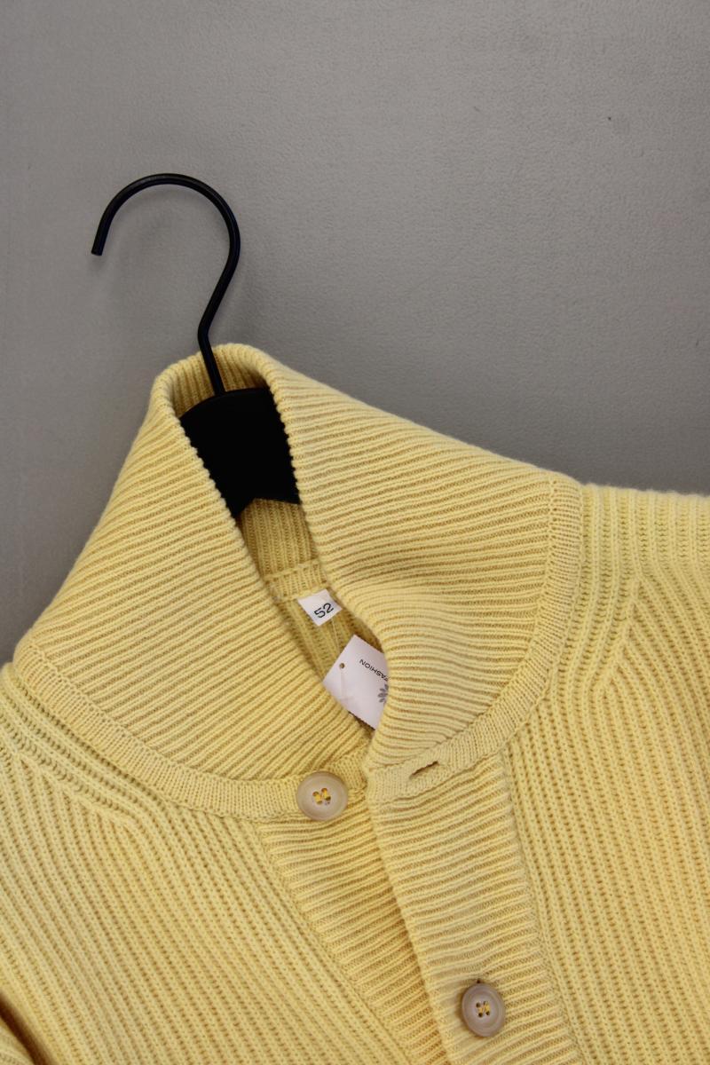 Strickjacke für Herren Gr. 52 Langarm gelb aus Kaschmir
