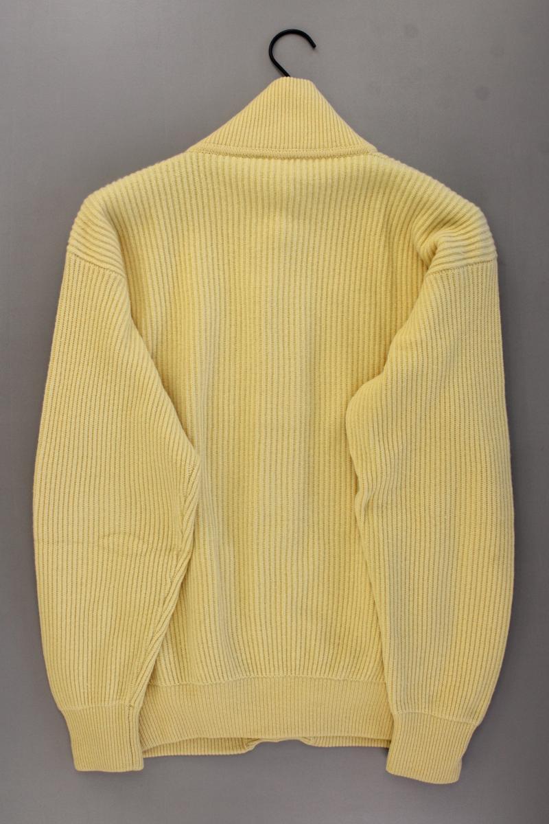 Strickjacke für Herren Gr. 52 Langarm gelb aus Kaschmir