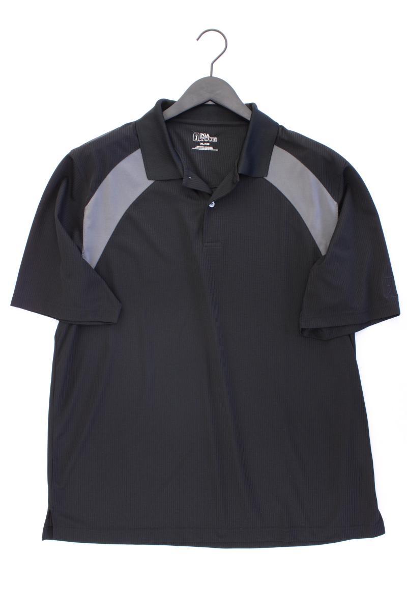 PGA Tour Golfshirt für Herren Gr. XL Kurzarm schwarz aus Polyester