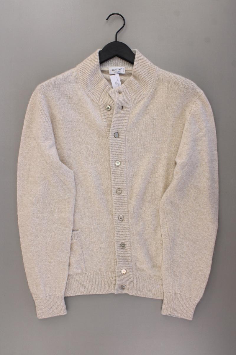 Sartini Cardigan mit Kaschmir für Herren Gr. 50 Langarm Vintage creme