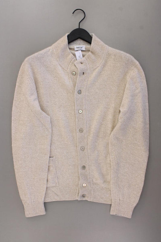 Sartini Cardigan mit Kaschmir für Herren Gr. 50 Langarm Vintage creme