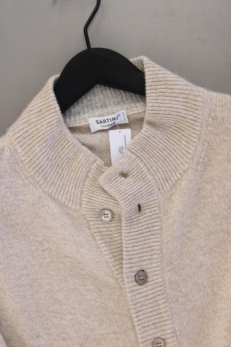Sartini Cardigan mit Kaschmir für Herren Gr. 50 Langarm Vintage creme