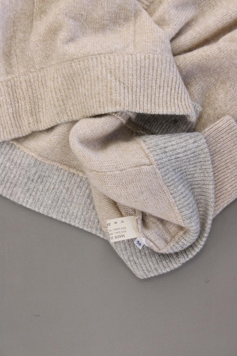 Sartini Cardigan mit Kaschmir für Herren Gr. 50 Langarm Vintage creme