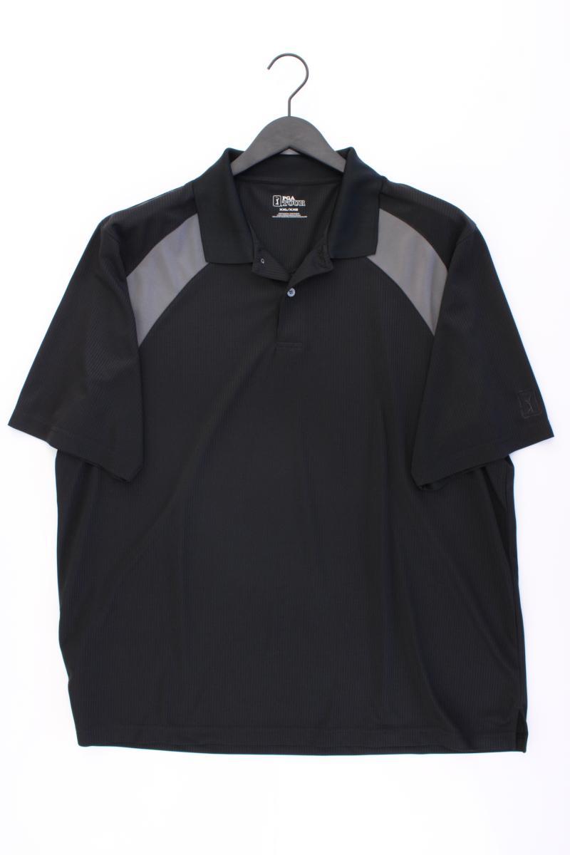 PGA Tour Golfshirt für Herren Gr. XXL Kurzarm schwarz aus Polyester