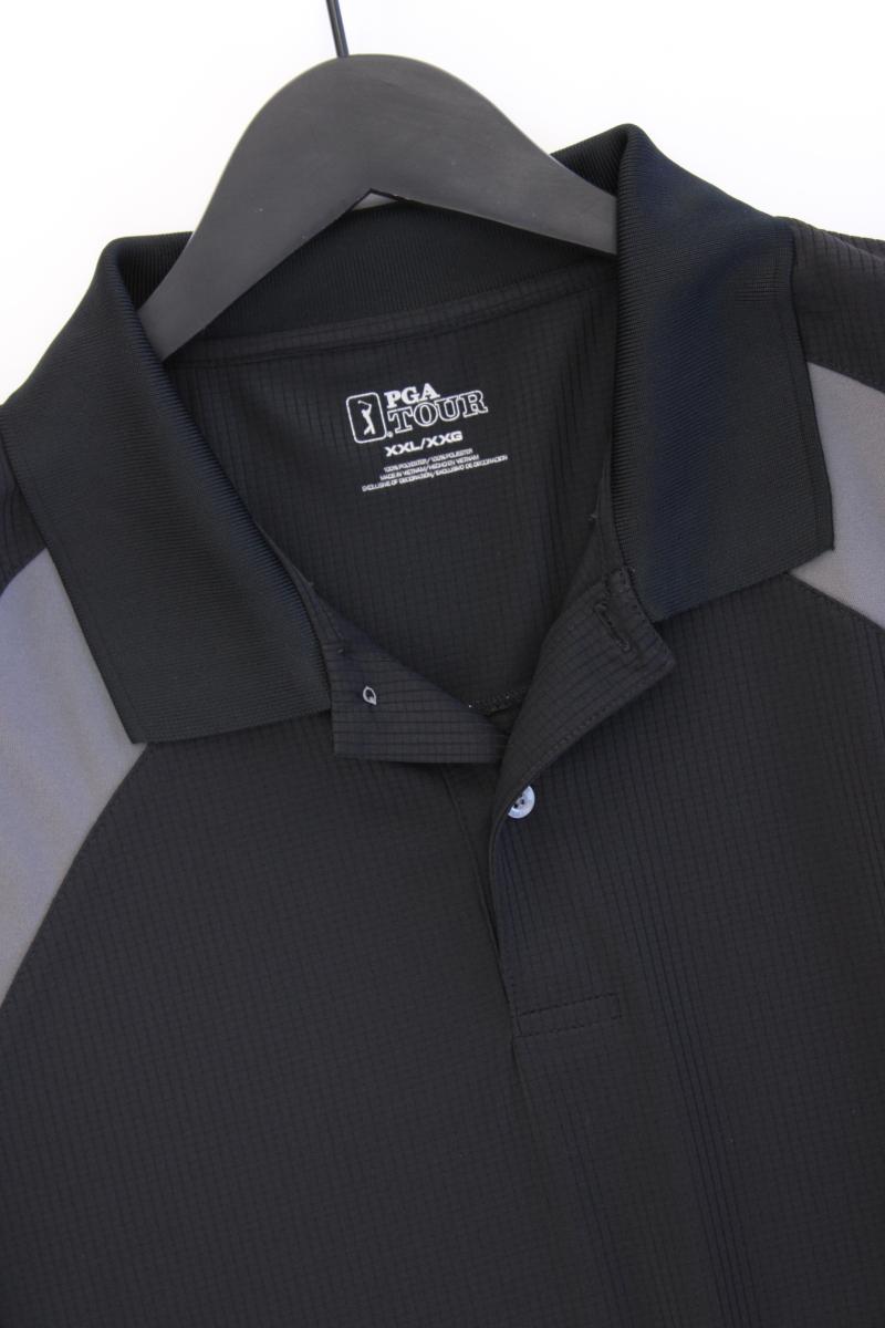 PGA Tour Golfshirt für Herren Gr. XXL Kurzarm schwarz aus Polyester