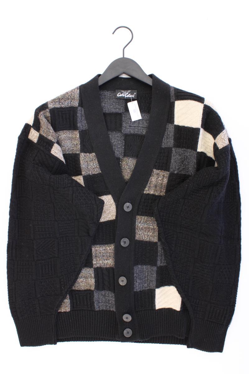 Carlo Colucci Strickjacke mit Wolle für Herren Gr. 52 Langarm Vintage schwarz