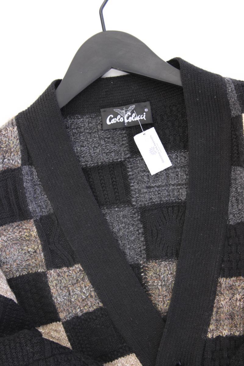 Carlo Colucci Strickjacke mit Wolle für Herren Gr. 52 Langarm Vintage schwarz