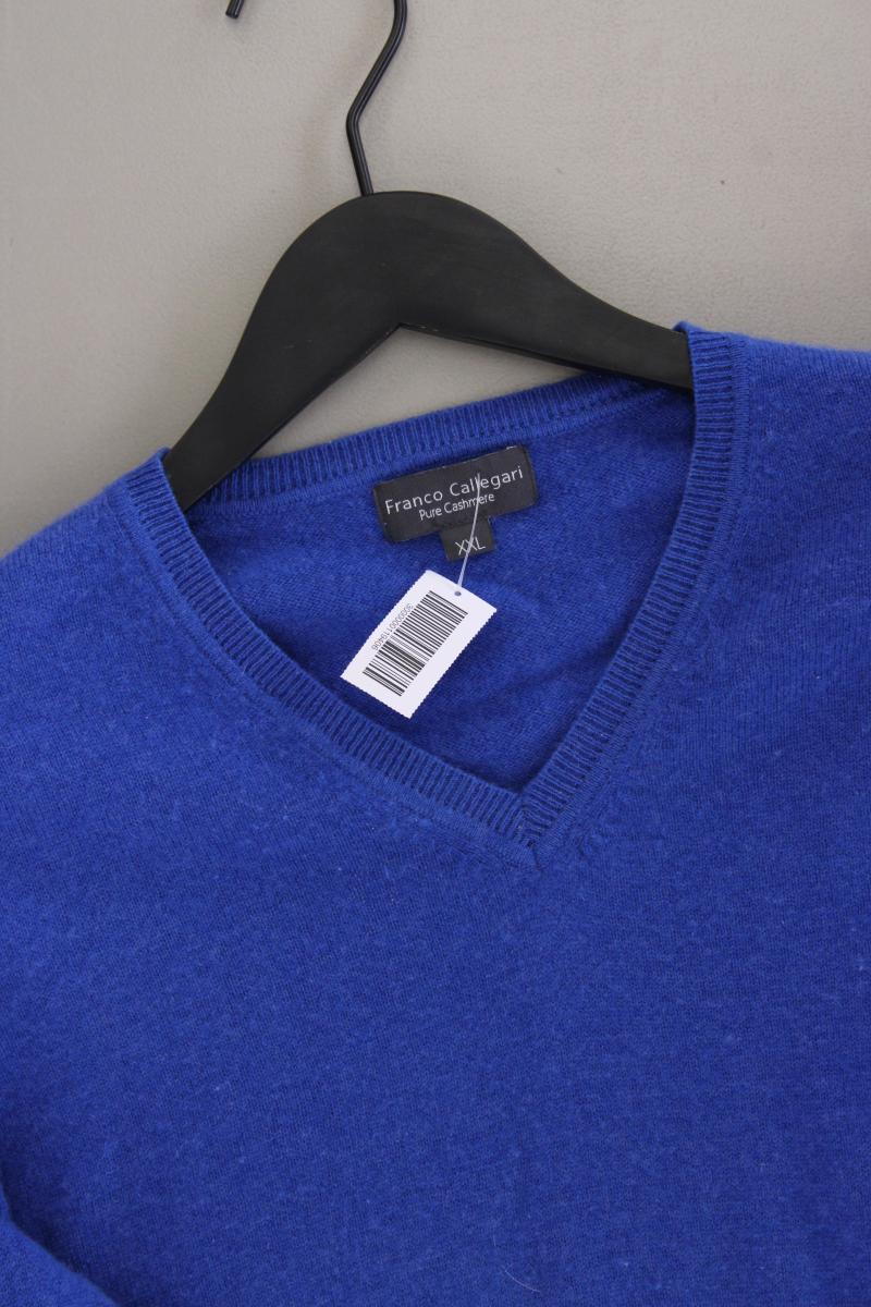 Franco Callegari Cashmerepullover für Herren Gr. XXL blau aus Kaschmir