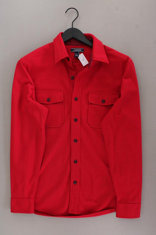 Lands' End Langarmhemd für Herren Gr. M rot aus Polyester