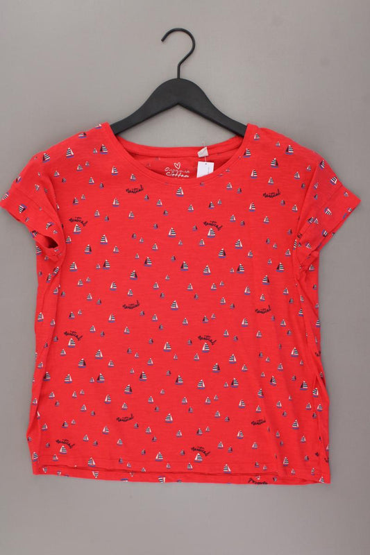 Esprit Shirt mit Schiffmuster Gr. L Kurzarm rot