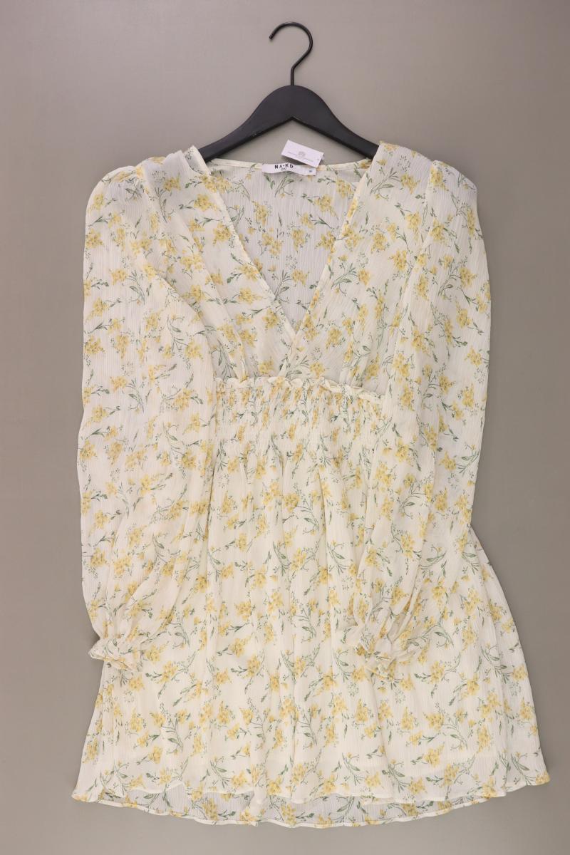 NA-KD Langarmkleid Gr. 36 mit Blumenmuster mehrfarbig aus Polyester