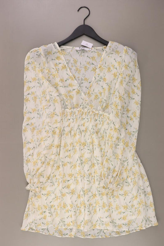 NA-KD Langarmkleid Gr. 36 mit Blumenmuster mehrfarbig aus Polyester
