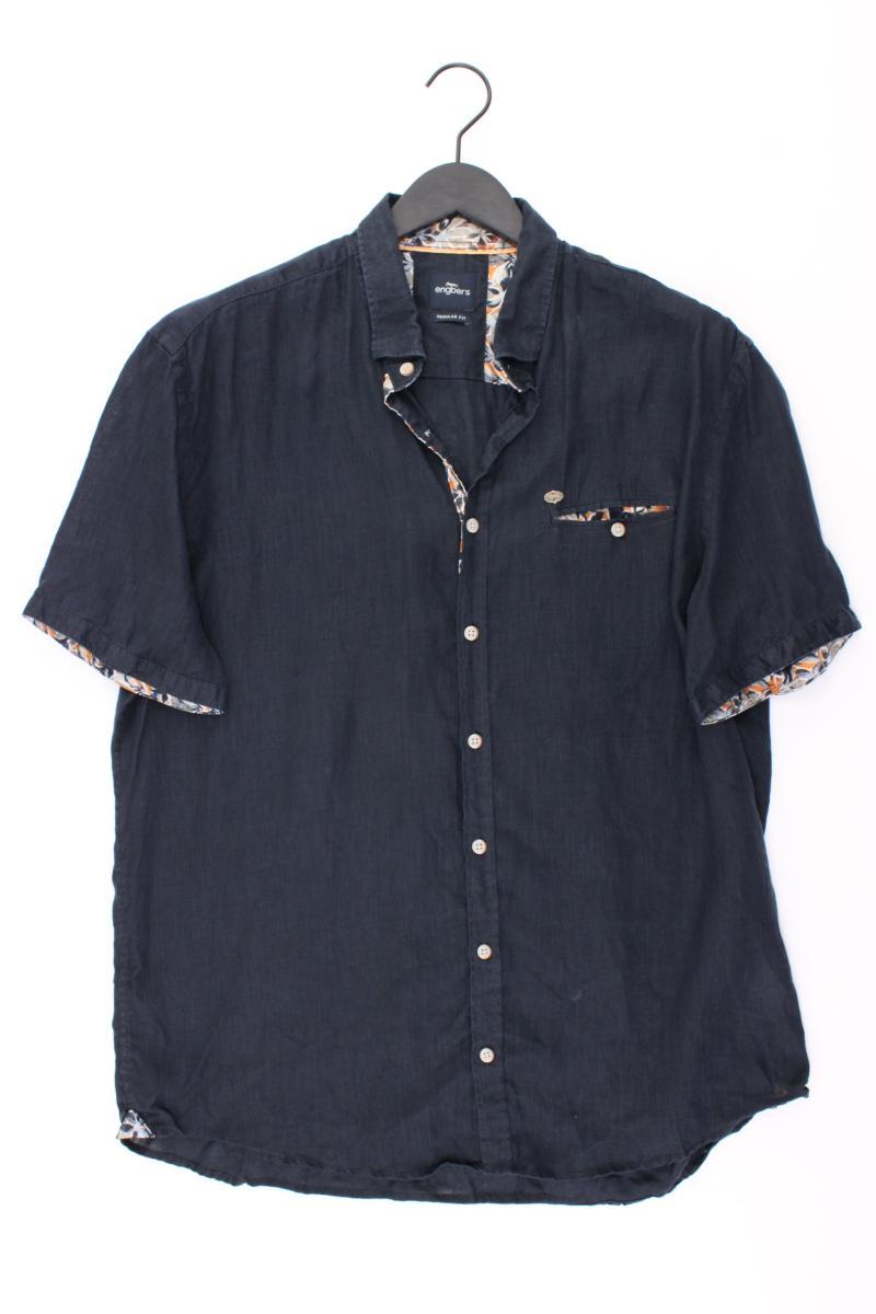 Engbers Leinenhemd für Herren Gr. XL Kurzarm blau