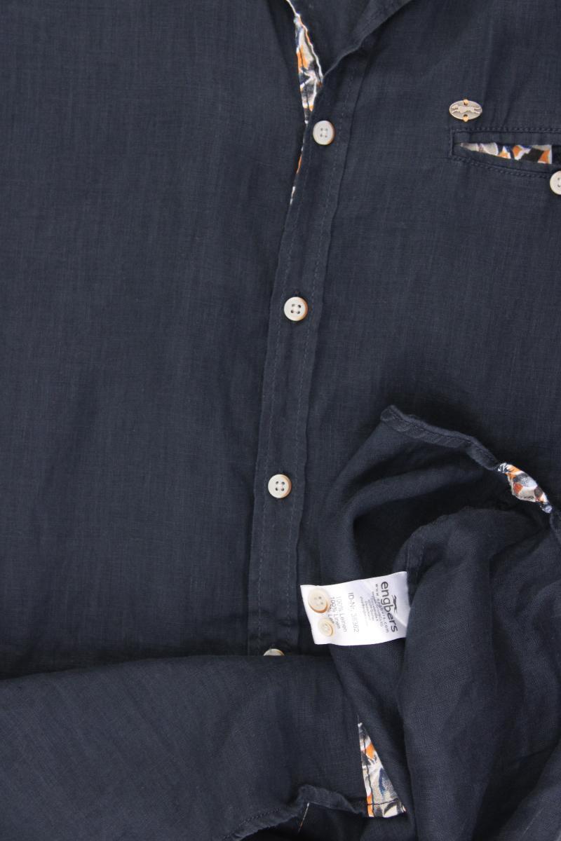 Engbers Leinenhemd für Herren Gr. XL Kurzarm blau