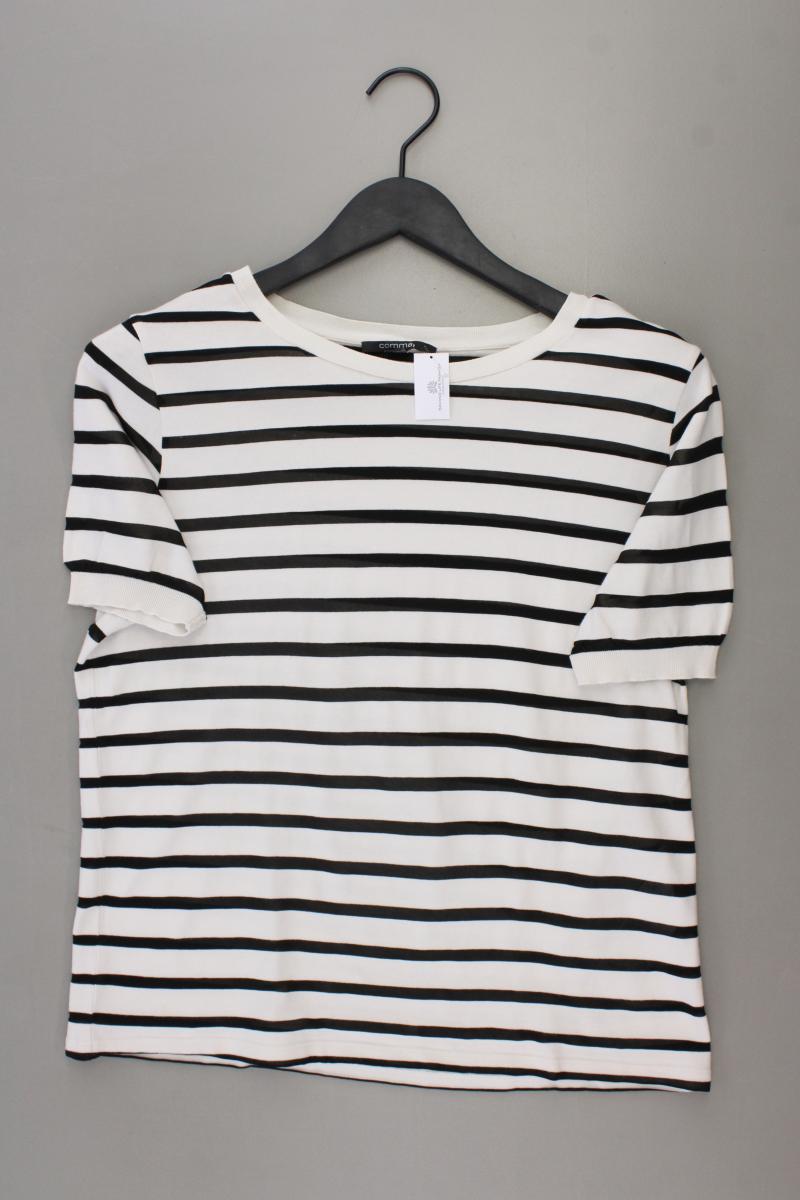 comma, Ringelshirt Gr. 42 gestreift Kurzarm creme aus Baumwolle
