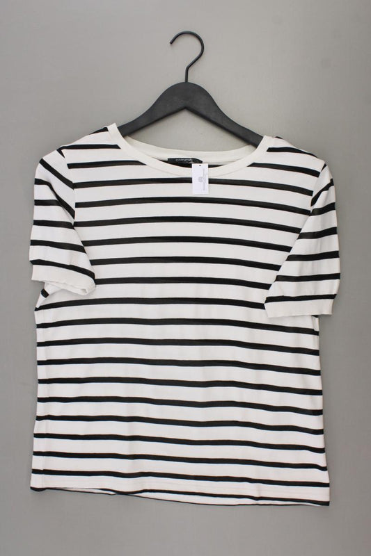 comma, Ringelshirt Gr. 42 gestreift Kurzarm creme aus Baumwolle