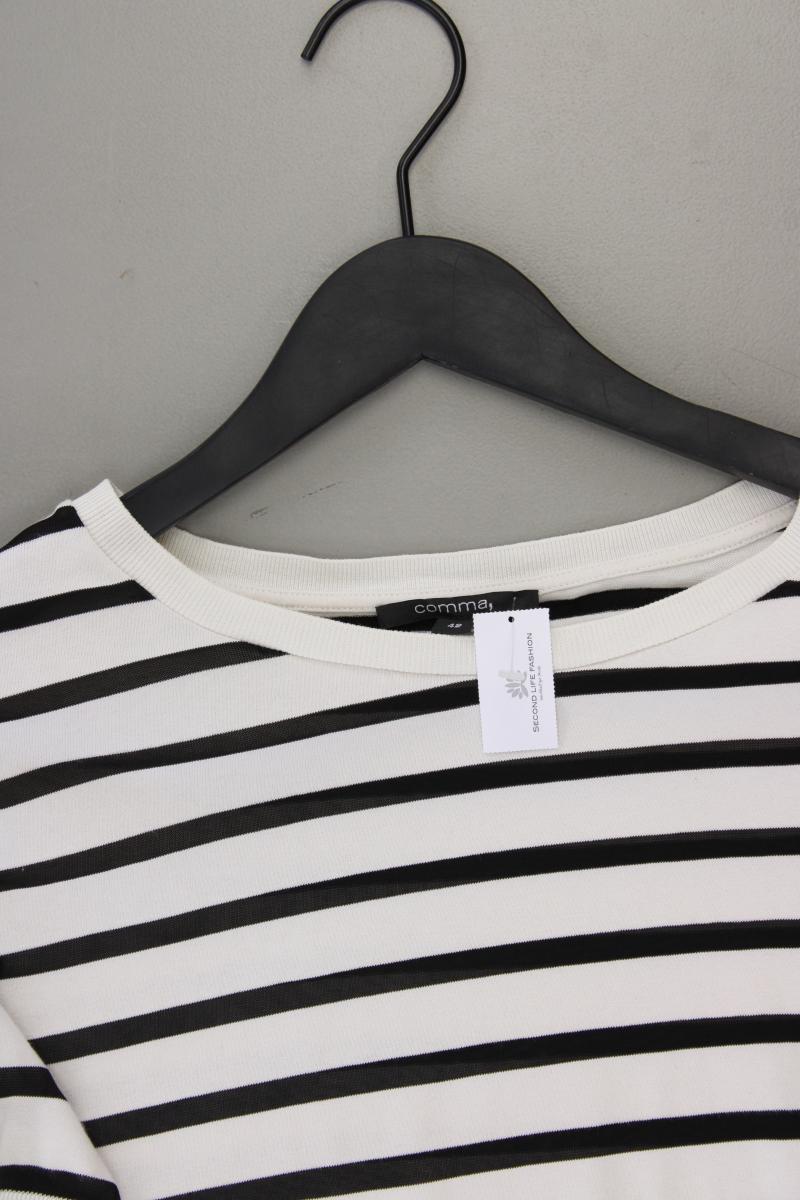 comma, Ringelshirt Gr. 42 gestreift Kurzarm creme aus Baumwolle