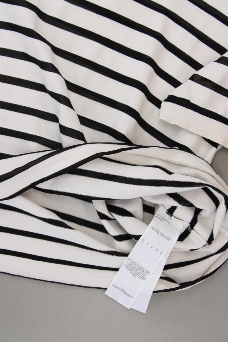 comma, Ringelshirt Gr. 42 gestreift Kurzarm creme aus Baumwolle