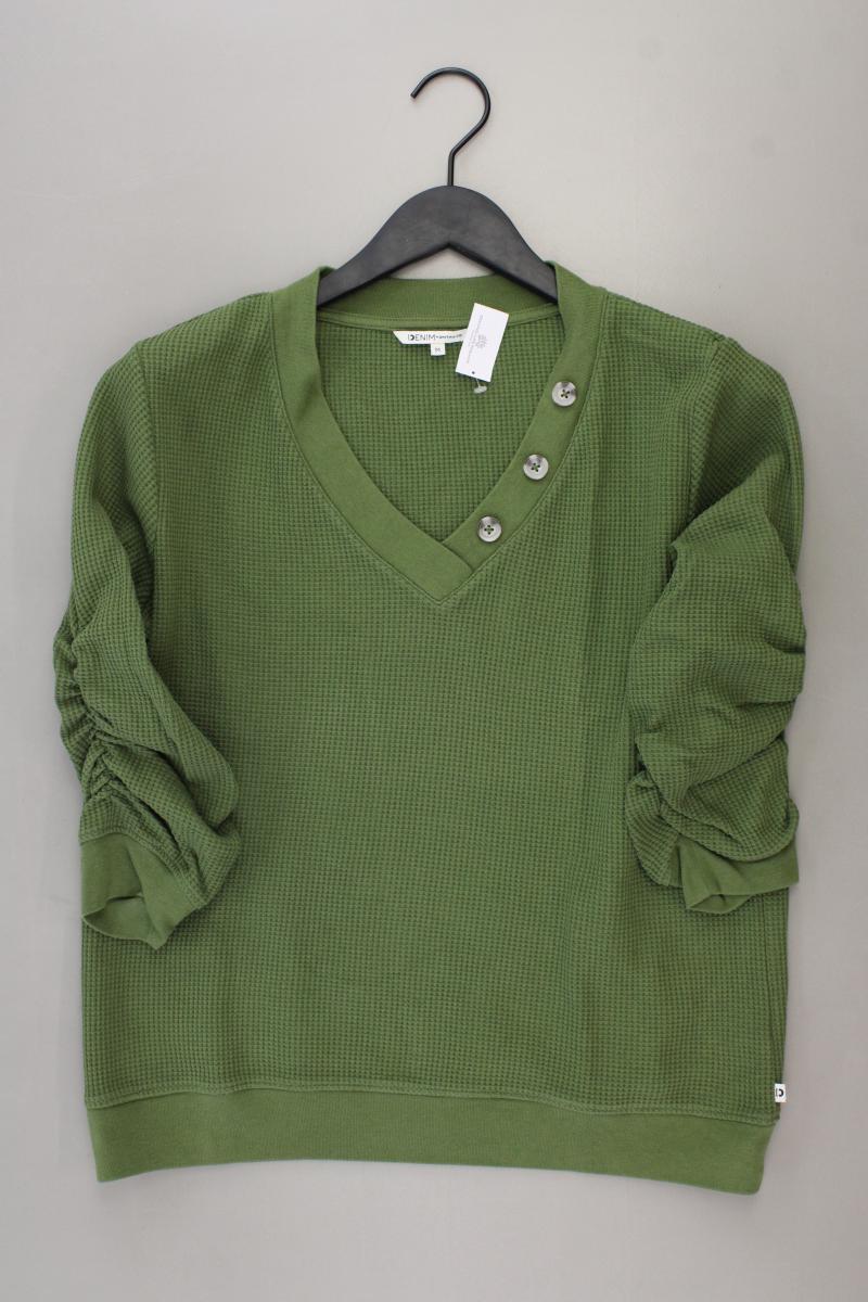 Tom Tailor (Denim) Pullover mit Waffelmuster Gr. M grün aus Baumwolle