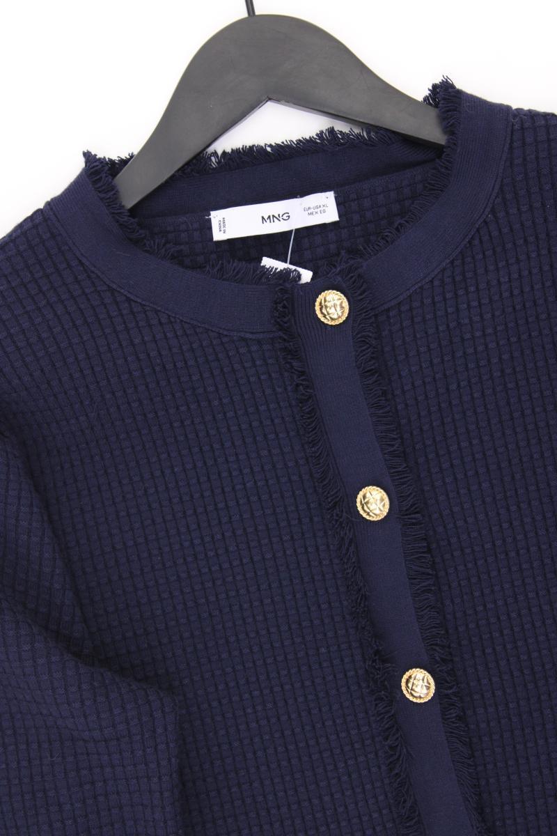 Mango Strickjacke Gr. XL Langarm blau aus Viskose