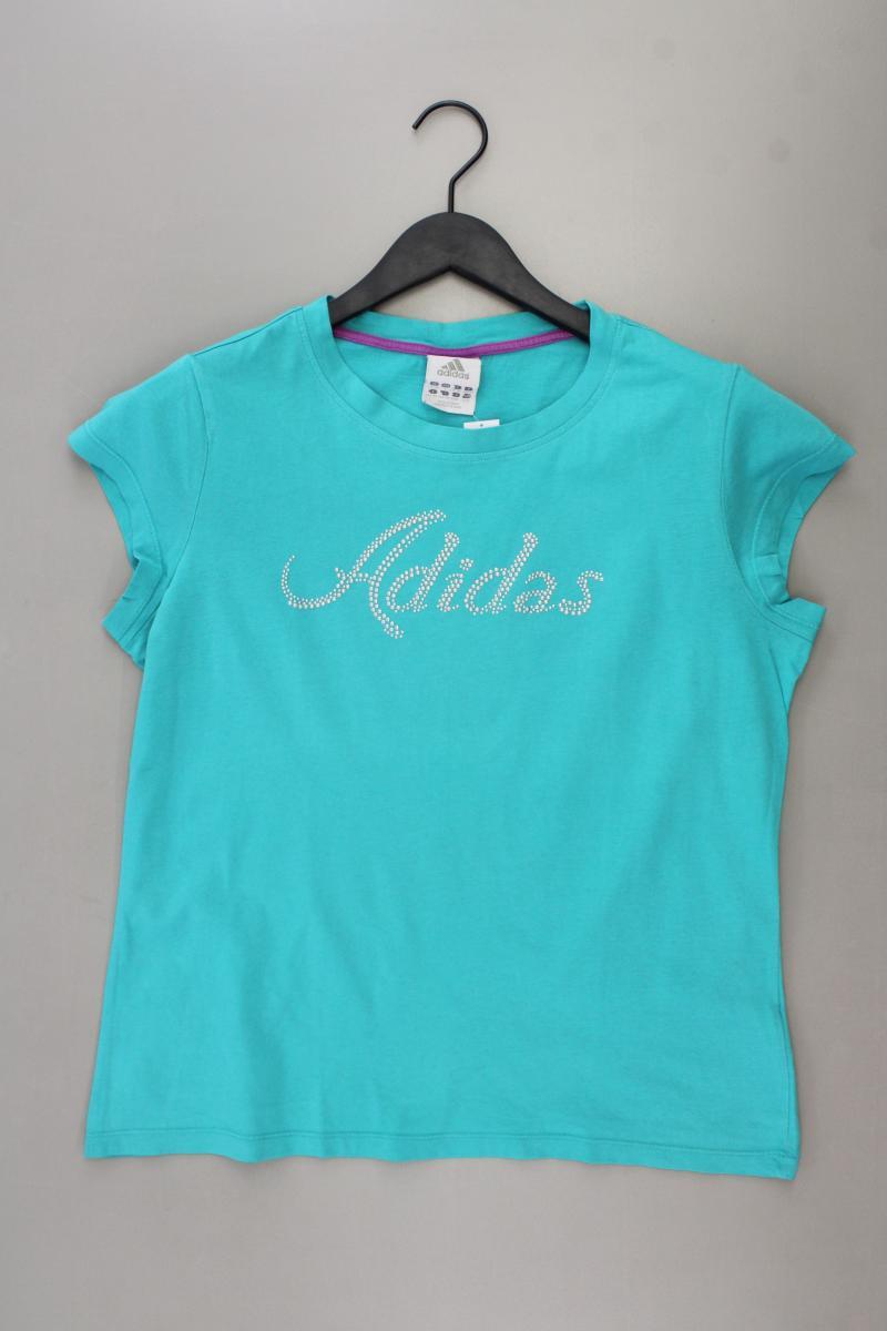 Adidas T-Shirt Gr. L Kurzarm türkis aus Baumwolle