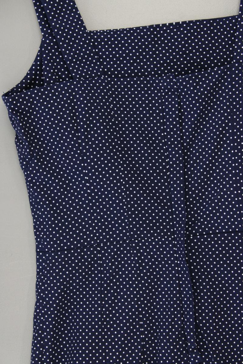 Midikleid Gr. IT 42 (S) gepunktet Träger blau aus Baumwolle