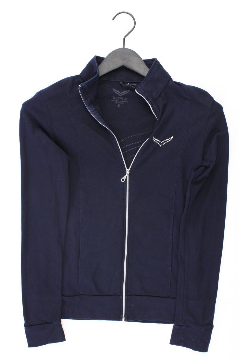 trigema Regular Cardigan Gr. S Langarm blau aus Baumwolle