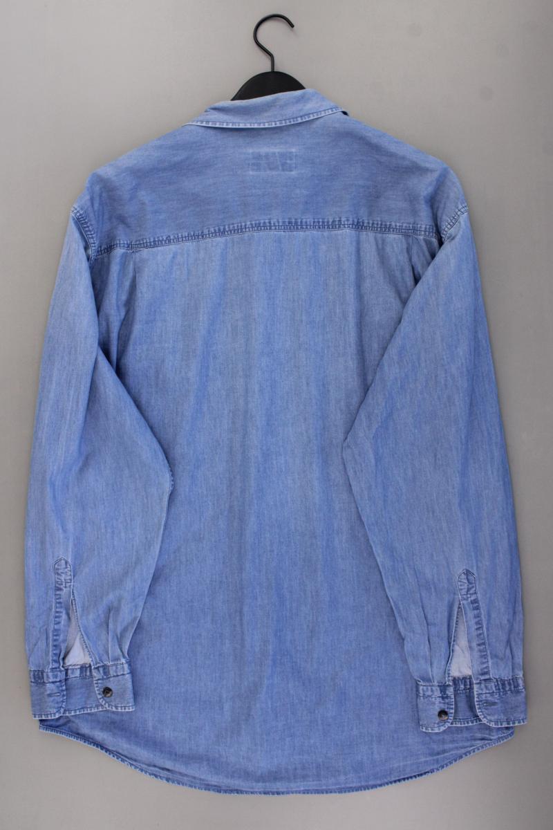 McNeal Jeanshemd für Herren Gr. XL Langarm Vintage blau aus Baumwolle