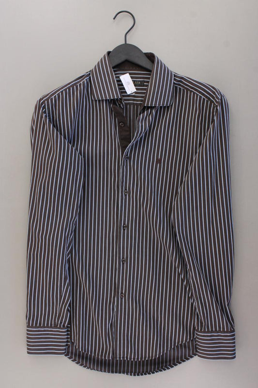 Bagozza Milano Langarmhemd für Herren Gr. Hemdgröße 41/42 gestreift braun