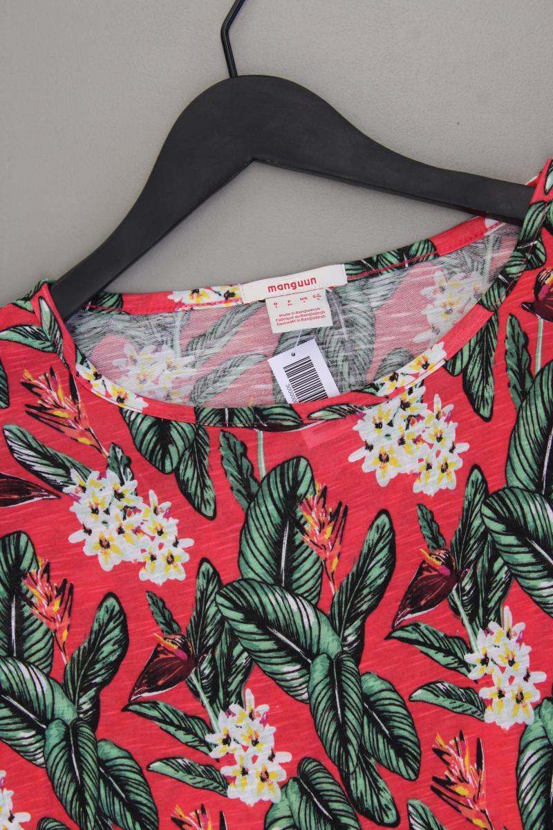 Manguun Printshirt Gr. L mit Blumenmuster Kurzarm mehrfarbig aus Viskose