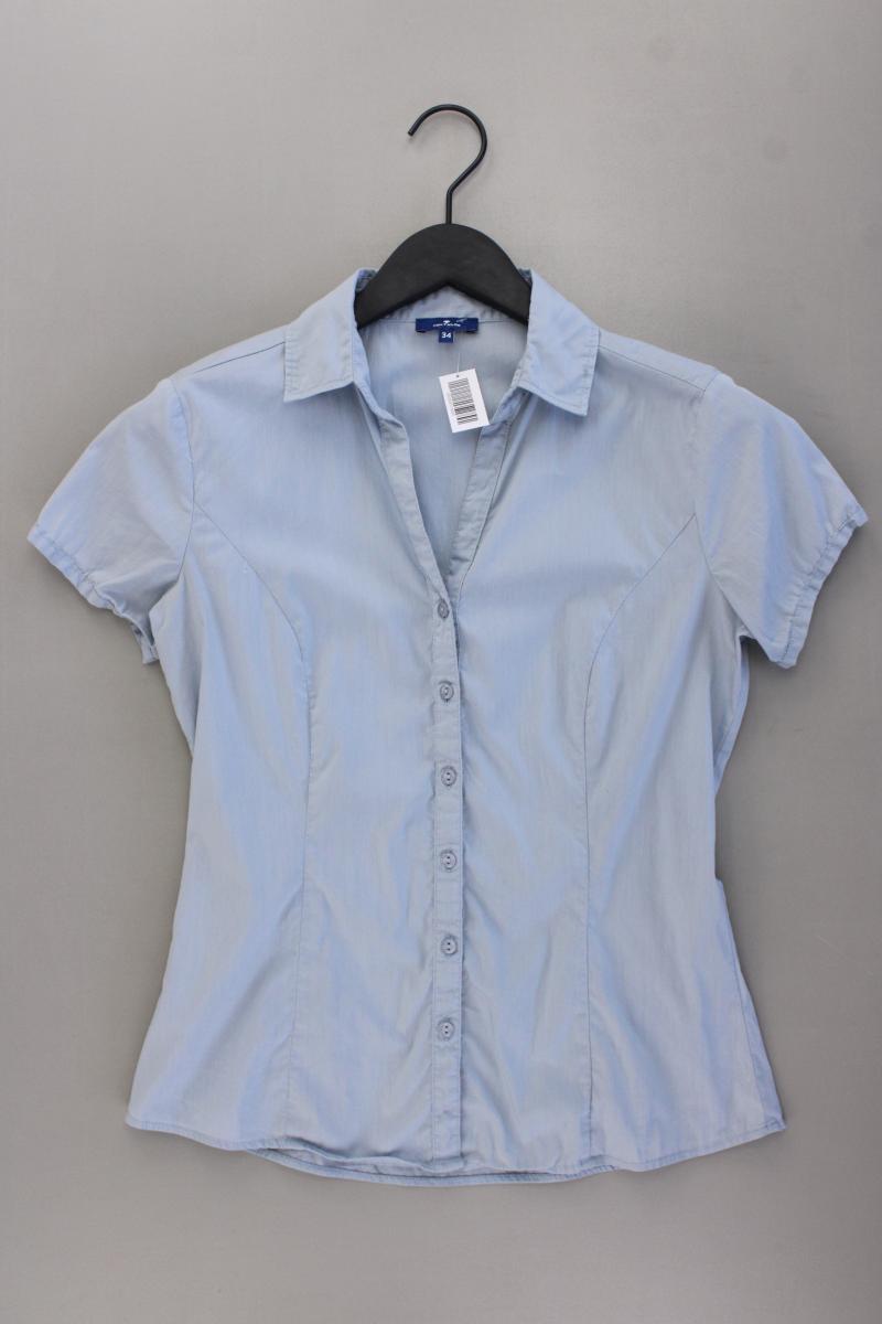 Tom Tailor Kurzarmbluse Gr. 34 blau