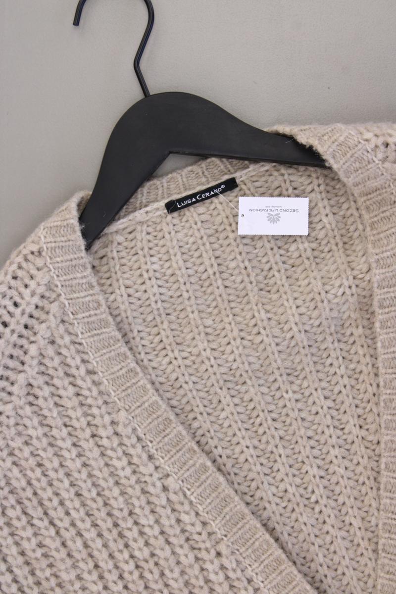 Luisa Cerano Strickjacke mit Wolle und Alpaka Gr. 36 Langarm creme aus Polyamid