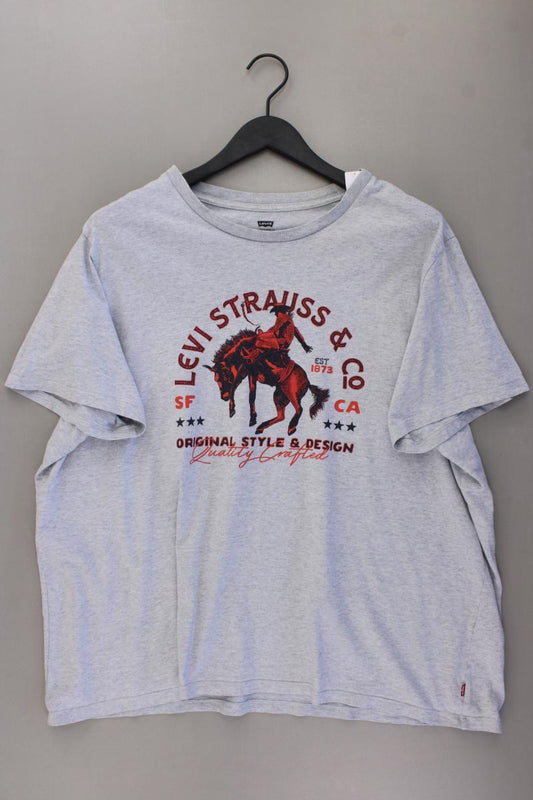 Levi's Printshirt für Herren Gr. XXL Kurzarm grau aus Baumwolle